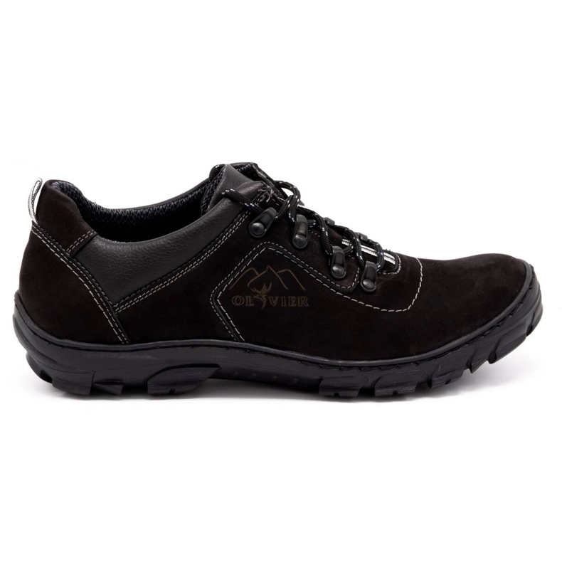 Olivier Sapatos de trekking masculinos 7109 nobuck preto