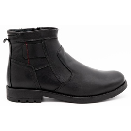 Olivier Botins masculinos de inverno em couro preto de 302 MP