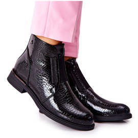 Botas Lacadas No Salto Alto Sergio Leone BT400 Preto