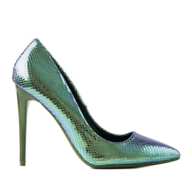 Saltos iridescentes azuis de Audrey azul