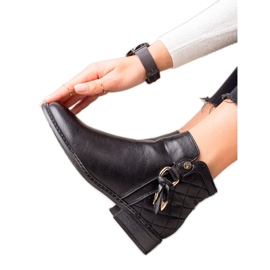 Goodin Botas com encaixe acolchoado preto Goodin Botas com encaixe acolchoado preto