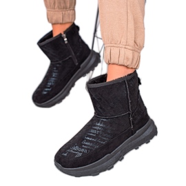 TRENDI Mukluki caloroso na plataforma preto