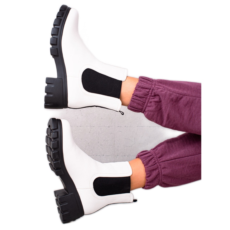 Goodin Chelsea chuta na plataforma branco