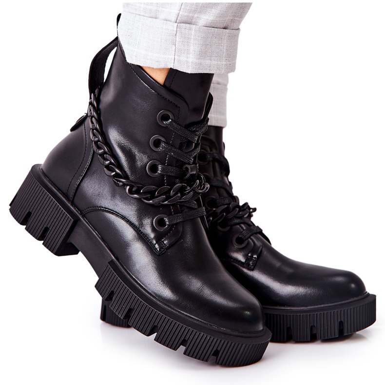 FB2 Couro Botas Trabalhadores Black Izzy preto FB2 Couro Botas Trabalhadores Black Izzy preto