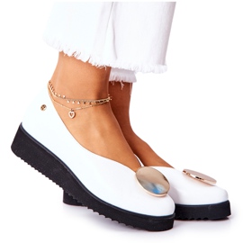 Sapatos de bailarina com plataforma Maciejka Branco 5315B-11 Sapatos de bailarina com plataforma Maciejka Branco 5315B-11