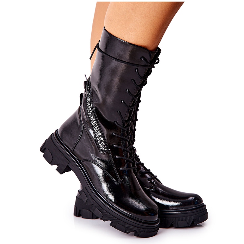 Botas Lacadas Sergio Leone TR747 Botas Pretas preto