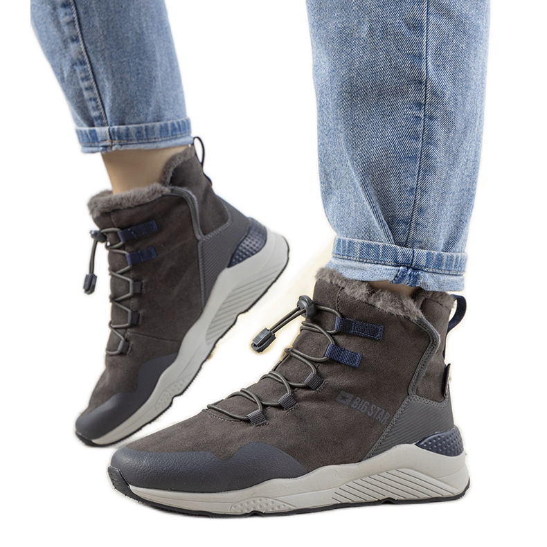 Botas de neve cinza elegantes da Big Star para mulheres de Cotto