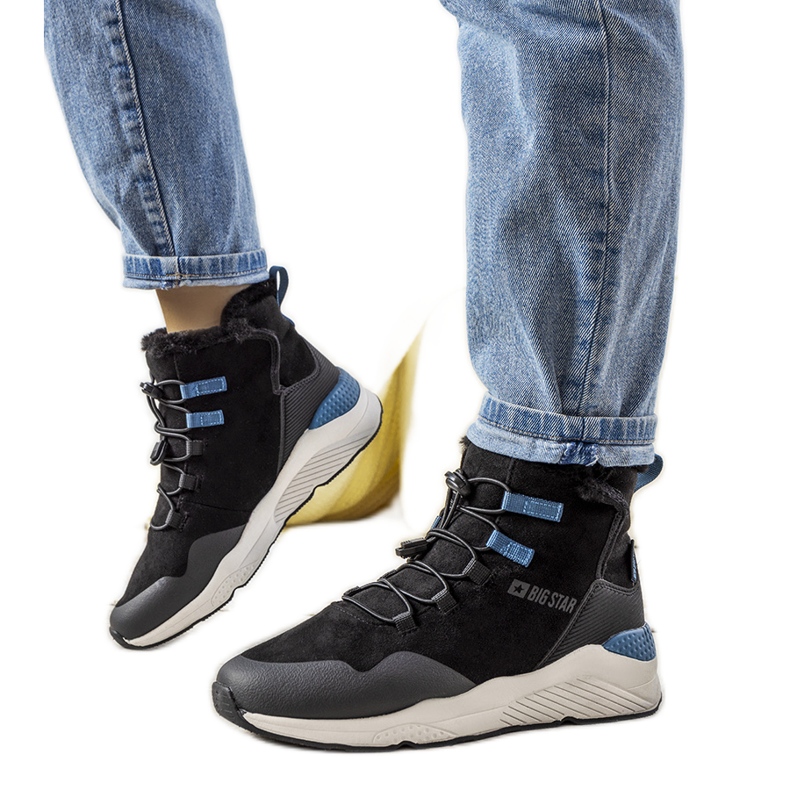 Botas de neve pretas e elegantes da Big Star para mulheres de Cotto preto