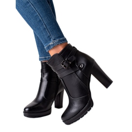 Lovery Botas pretas de salto alto preto