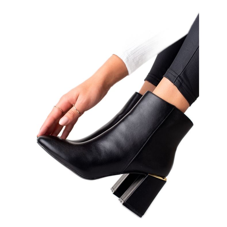 Diamantique Botas elegantes com encaixe dourado preto