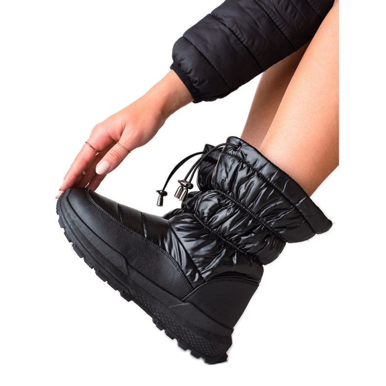 TRENDI Botas de neve pretas elegantes preto