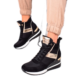 W. Potocki Tênis em cunha Potocki preto