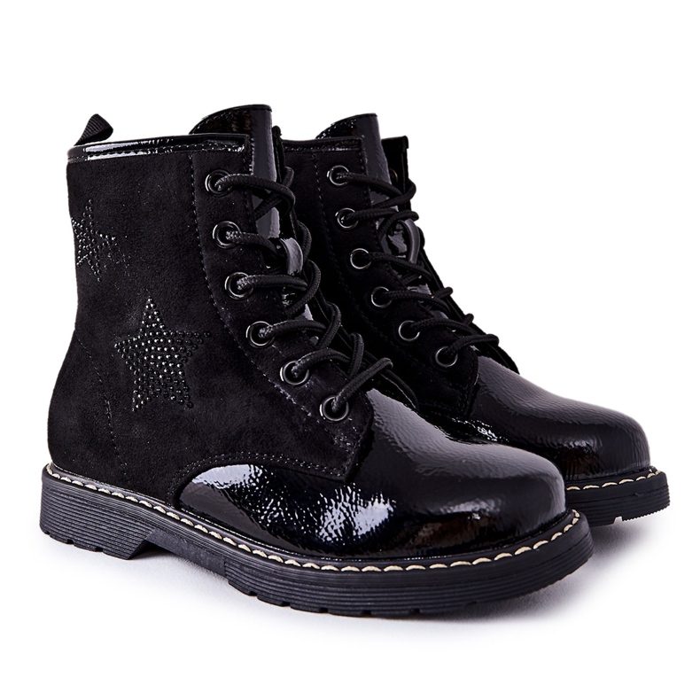 Vinceza Botas infantis Black Gander preto
