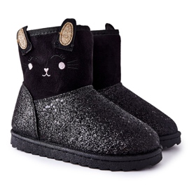 Vinceza Botas de neve infantis pretas da Coreris preto
