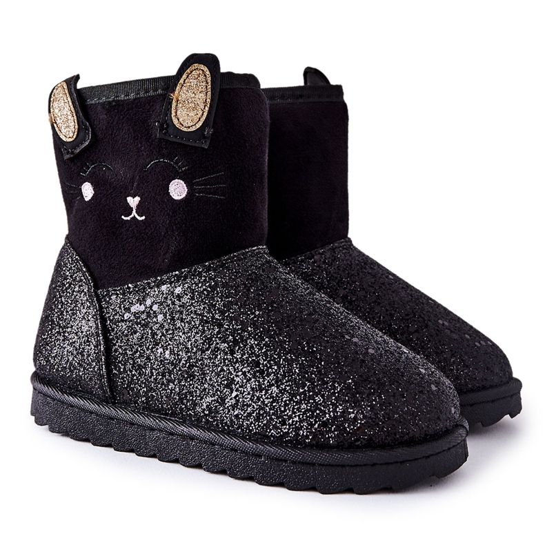Vinceza Botas de neve infantis pretas da Coreris preto