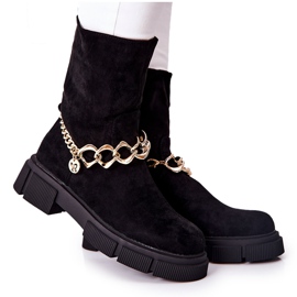 FB2 Botas pretas de camurça Hellio preto