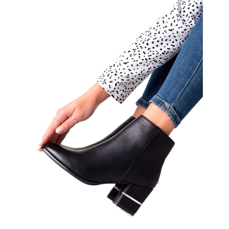 TRENDI Botas elegantes de salto alto preto