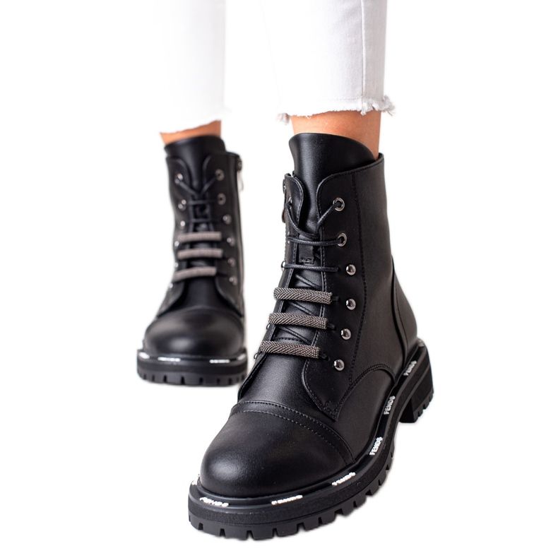 Botas de couro elegantes de caçadores ARTIKER preto