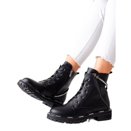 Botas de couro com atacadores da ARTIKER preto Botas de couro com atacadores da ARTIKER preto