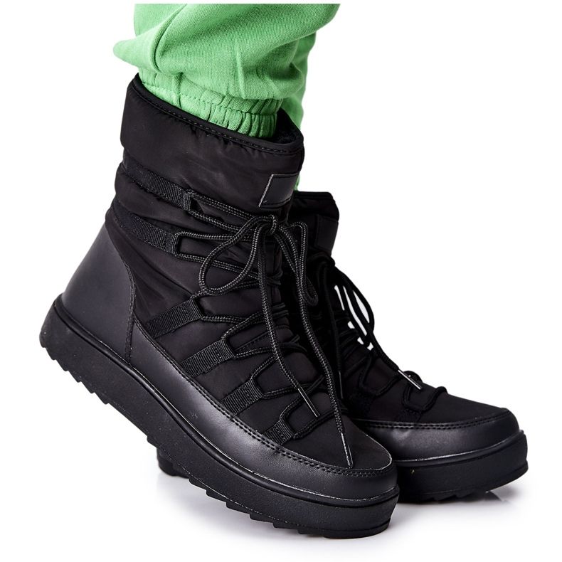 S.Barski Botas pretas quentes de neve femininas Cironeus preto