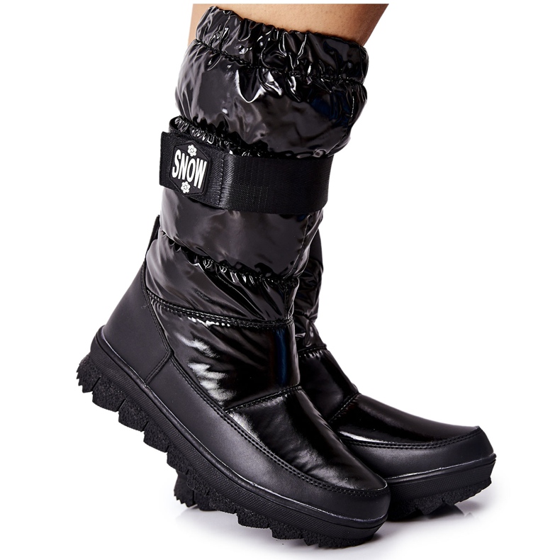 S.Barski Botas femininas de alta membrana para neve quente Eunousa preta preto