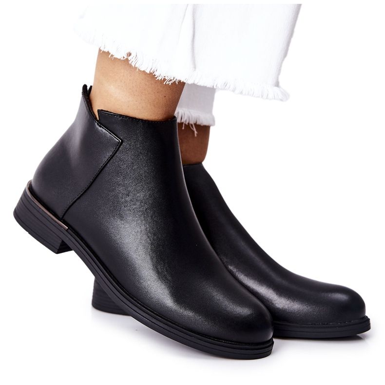 Botas planas quentes Sergio Leone BT511 pretas preto