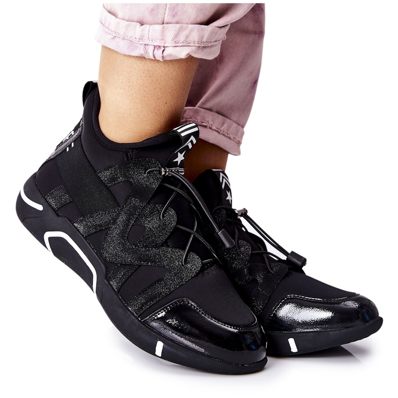 Vinceza Tênis de salto alto tênis lanez preto