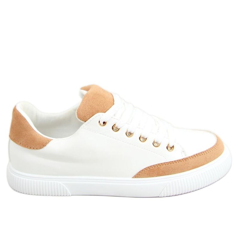 Tênis feminino branco 6110 Khaki cáqui