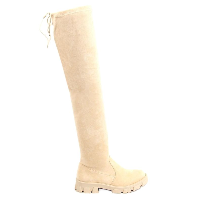 Botas femininas acima do joelho bege LM-07 Beige Botas femininas acima do joelho bege LM-07 Beige