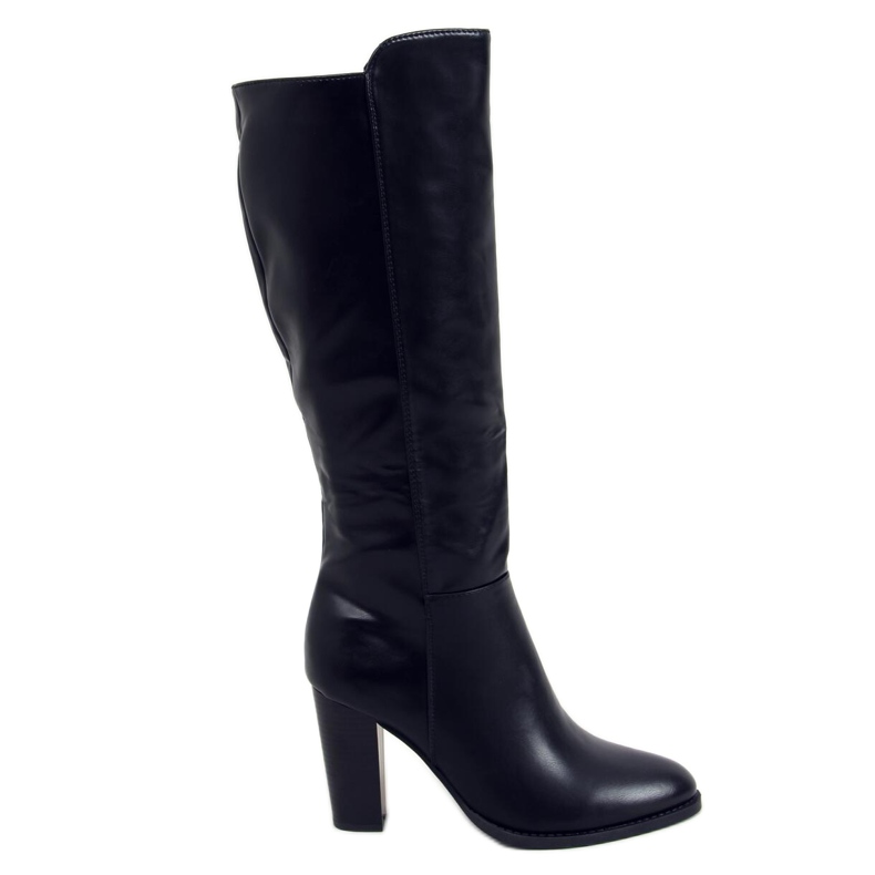 Botas pretas de salto alto UK03P pretas preto