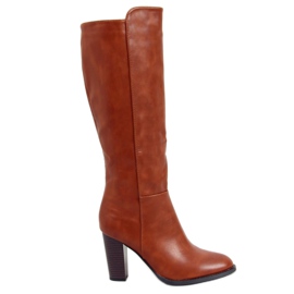 Botas de salto alto camelo UK03P Camel marrom