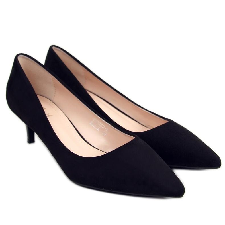 Bombas de salto baixo Ann Black preto