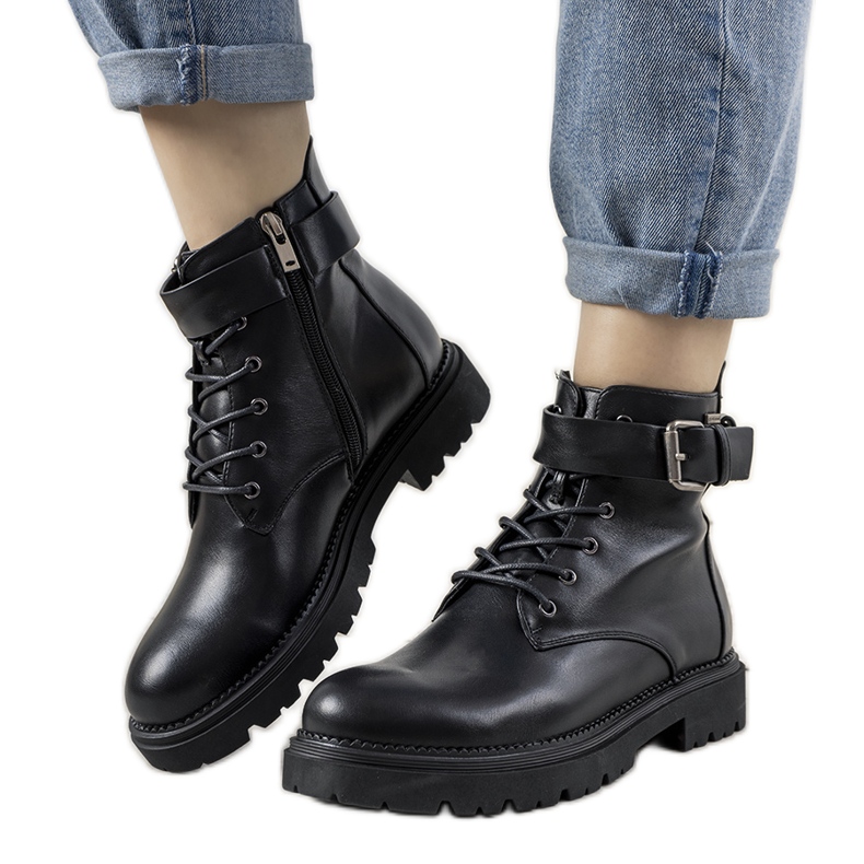 Botas femininas Black Cross Jeans Amadis preto