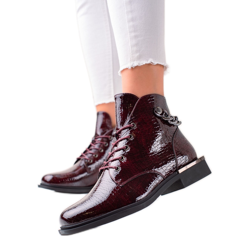 Botas elegantes envernizadas por Sergio Leone clarete