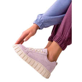 Sweet Shoes Tênis de camurça na plataforma roxo