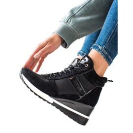 W. Potocki Tênis em cunha Potocki preto