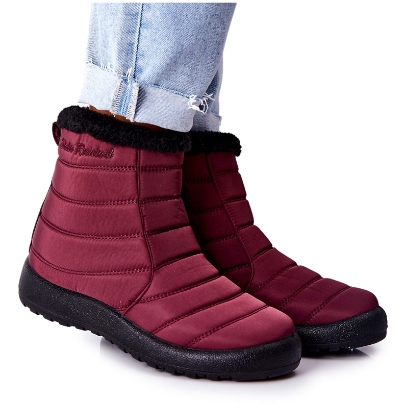 PE1 Botas de neve femininas com isolamento térmico Borgonha Mezyss vermelho PE1 Botas de neve femininas com isolamento térmico Borgonha Mezyss vermelho