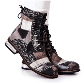 Botas Jodhpur de couro cinza Maciejka 05095-03 preto Botas Jodhpur de couro cinza Maciejka 05095-03 preto