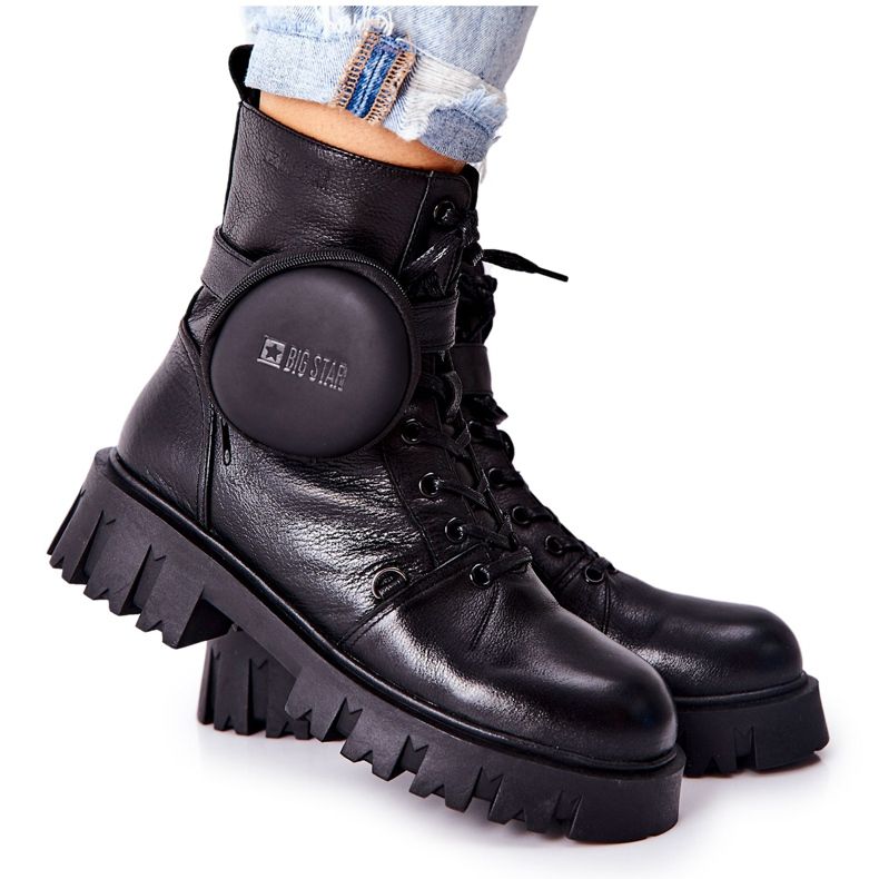 Couro aquecido para trabalhadores com rim Big Star II274430 preto