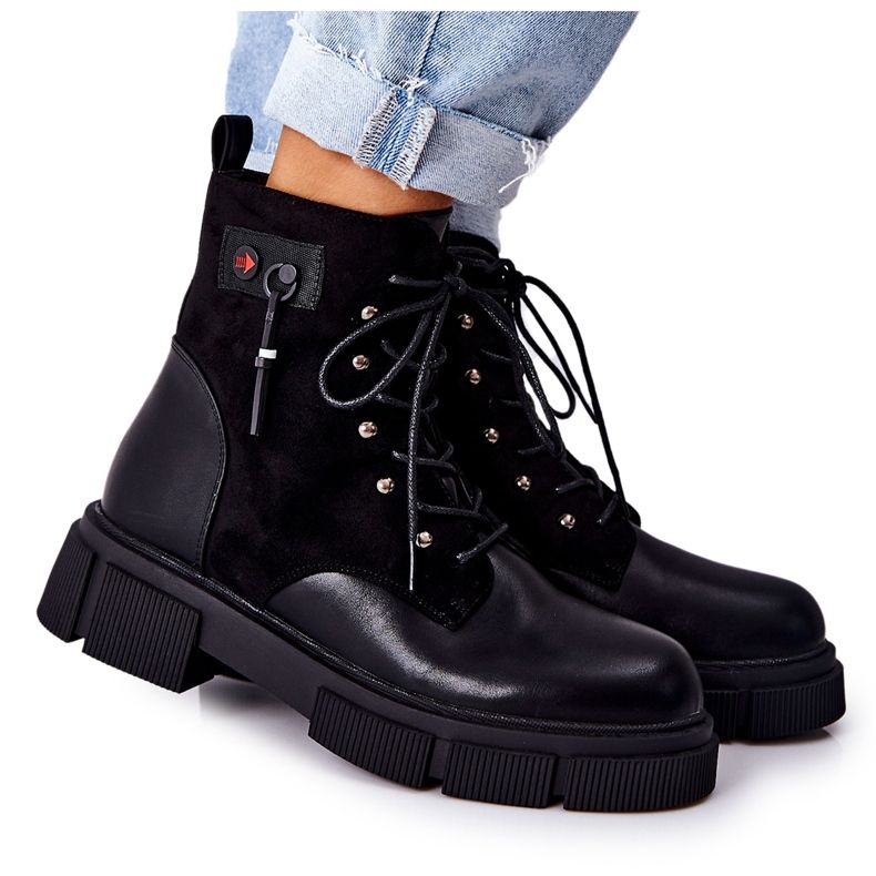 POTOCKI Trabalhadores de botas de couro amarradas de preto à sua maneira!