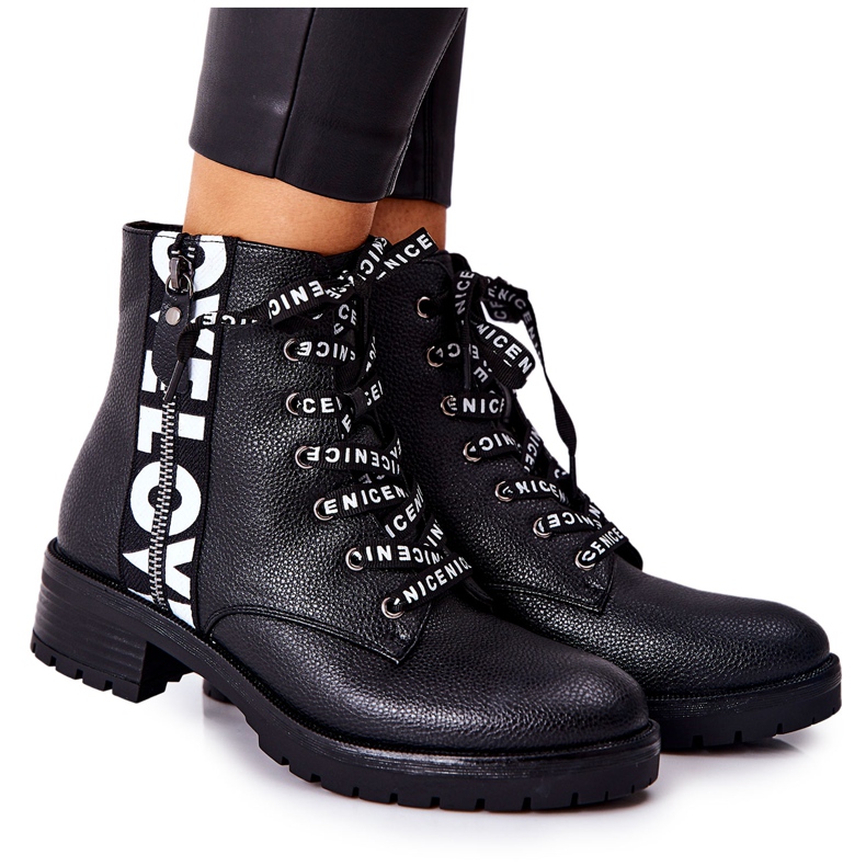 POTOCKI Trabalhadores de botas de couro em zíper preto Henri