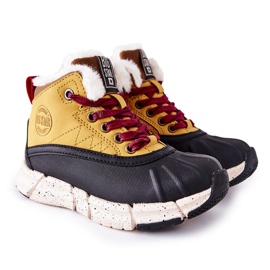 Botas aquecidas para crianças Big Star II374072 Camelo castanho preto laranja