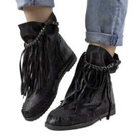 Botas femininas negras no estilo boho Maral preto