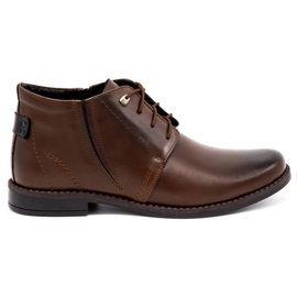 Olivier Botas masculinas de couro de inverno 336LU marrom