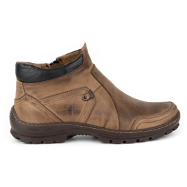 Olivier Botas masculinas de couro de inverno 352 MP marrom castanho