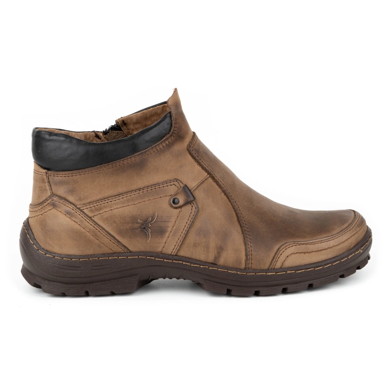 Olivier Botas masculinas de couro de inverno 352 MP marrom castanho