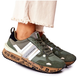 Calçados esportivos femininos Big Star II274299 Khaki cáqui verde Calçados esportivos femininos Big Star II274299 Khaki cáqui verde