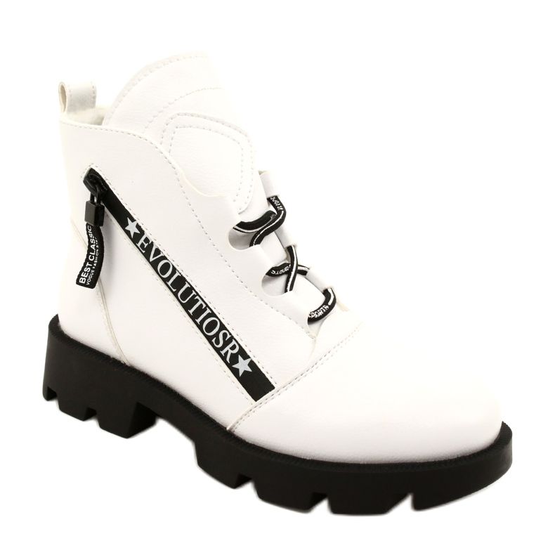 Sergio Leone BT740 Botas brancas branco preto