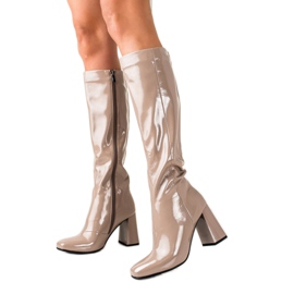 S. BARSKI Botas cintilantes de salto alto S.BARSKI bege S. BARSKI Botas cintilantes de salto alto S.BARSKI bege