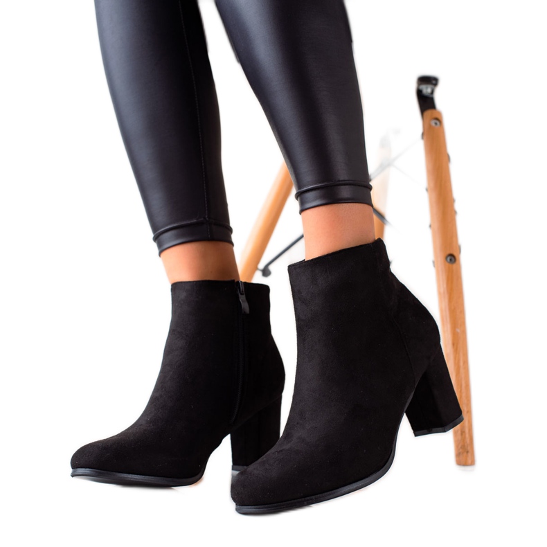 TRENDI Botinhas de camurça casual preto